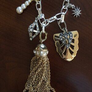 NWOT Lulu Frost Silver-tone Charm Necklace MSRP $350 w/Nieman Marcus Bag and box